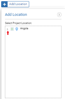 OneGMS - CERF Project Proposal - Locations tab - Add location dropdown