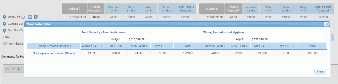 OneGMS - CERF Project Proposal – Locations Tab - View single location 2