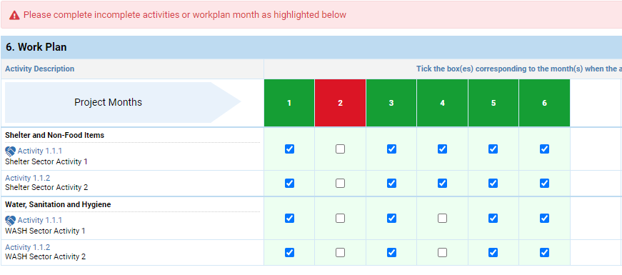 OneGMS Work Plan Missing Month