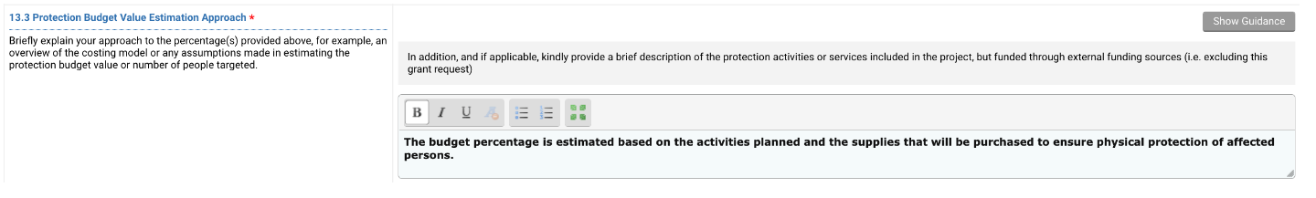 OneGMS - Programming Tab - Protection Budget Value Estimation Approach