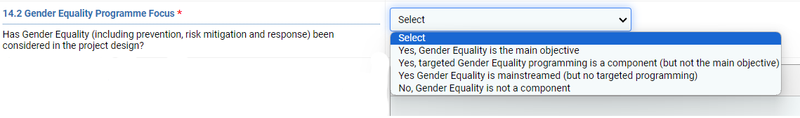 OneGMS - Programming Tab - Gender Equality Programme Focus